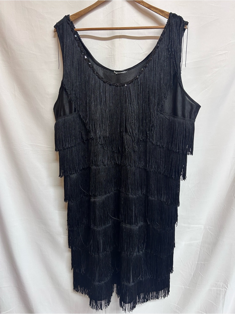 Women's Black Fringe Flapper Dress